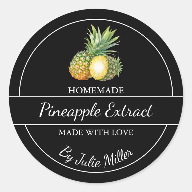 Simple Homemade Pineapple Extract Label (Front)