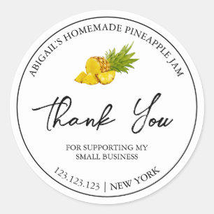 Simple Homemade Pineapple Jam Thank You Label