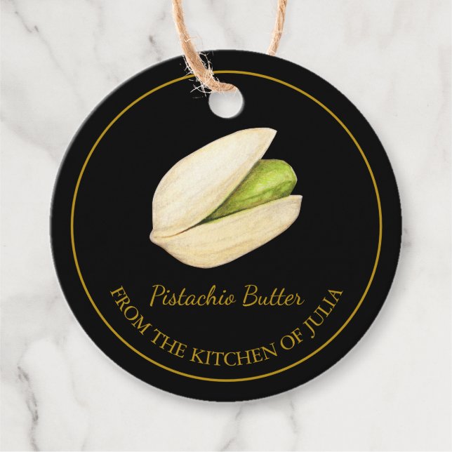 Simple Homemade Pistachio Butter Hang Tag l Black (Front)