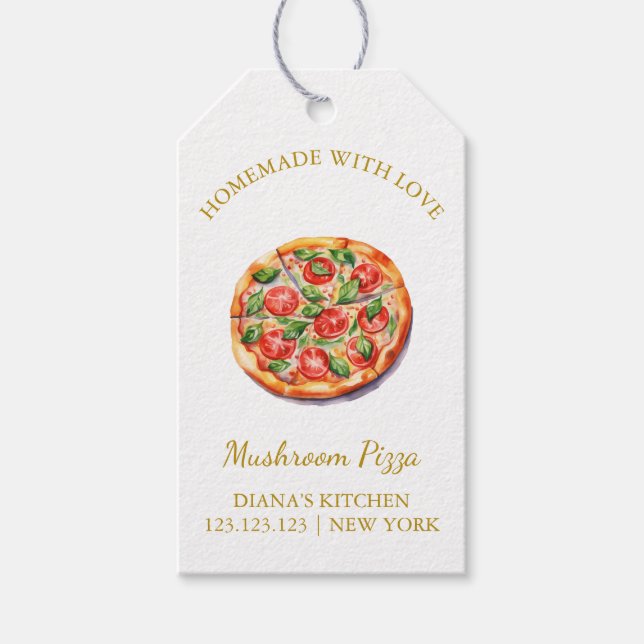 Simple Homemade Pizza Hang Tag l White (Front)