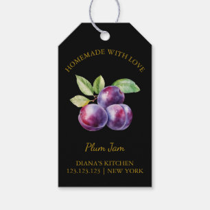 Simple Homemade Plum Jam Hang Tag l Black