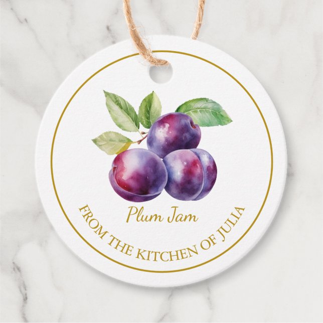 Simple Homemade Plum Jam Hang Tag l White (Front)
