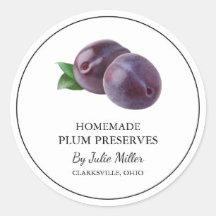 Simple Homemade Plum Preserves Label