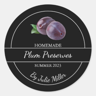 Simple Homemade Plum Preserves Label