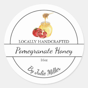 Simple Homemade Pomegranate infused Honey Label