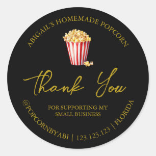 Simple Homemade Popcorn Thank You Label