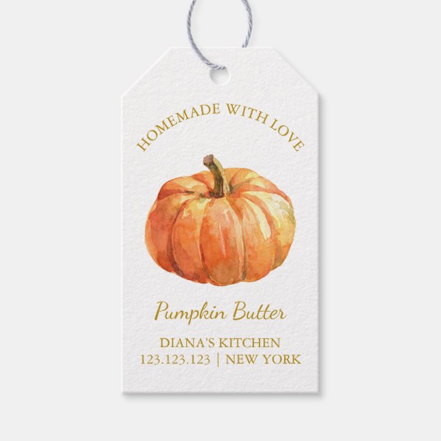 Simple Homemade Pumpkin Butter Hang Tag l White (Front)