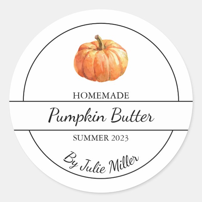 Simple Homemade Pumpkin Butter Label (Front)