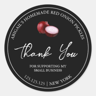 Simple Homemade Red onion Pickle Thank You Label