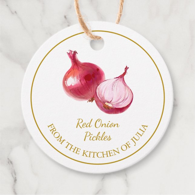 Simple Homemade Red Onion Pickles Hang Tag (Front)