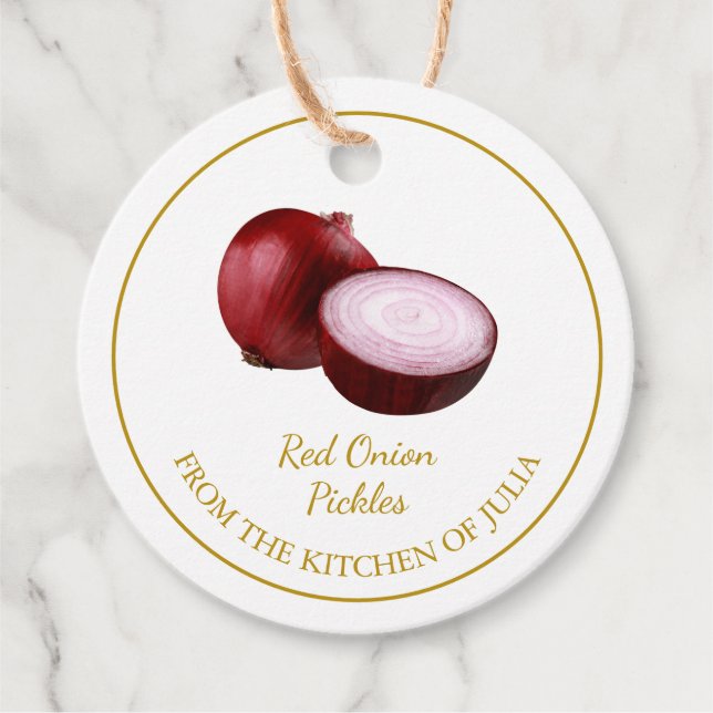 Simple Homemade Red Onion Pickles Hang Tag (Front)