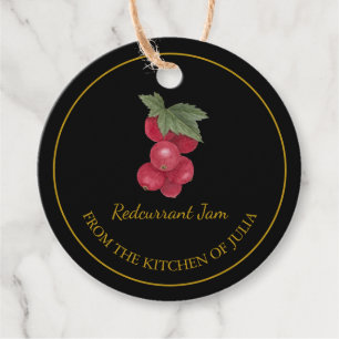Simple Homemade Redcurrant Jam Hang Tag l Black