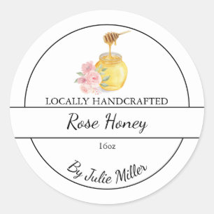 Simple Homemade Rose infused Honey Label