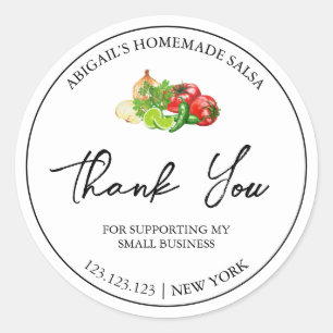 Simple Homemade Salsa Thank You Label