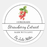 Simple Homemade Strawberry Extract Label