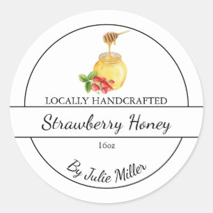 Simple Homemade Strawberry infused Honey Label