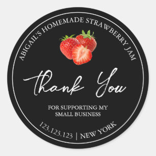 Simple Homemade Strawberry Jam Thank You Label