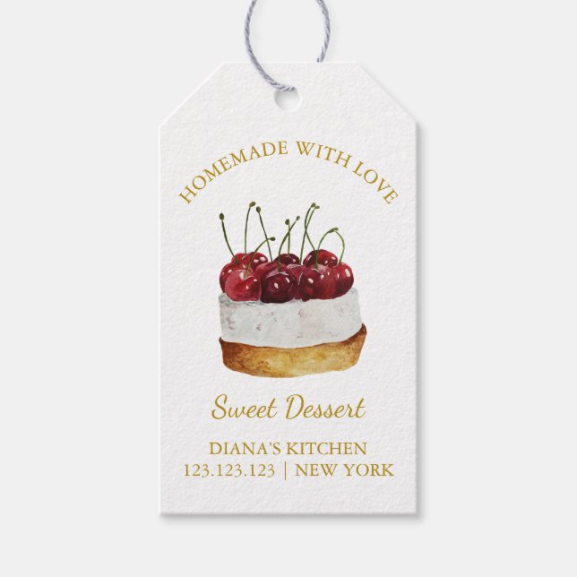 Simple Homemade Sweet Dessert Hang Tag l White (Front)