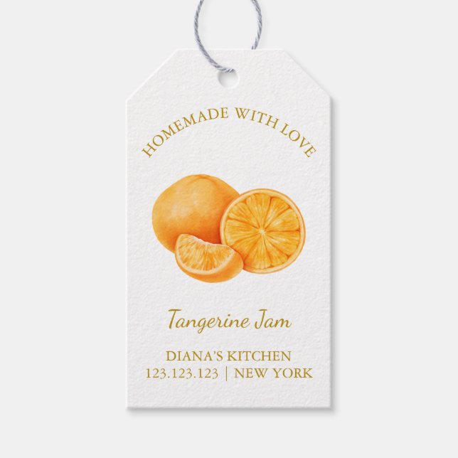 Simple Homemade Tangerine Jam Hang Tag l White (Front)