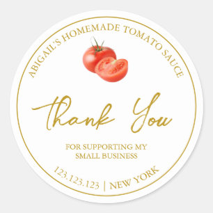 Simple Homemade Tomato Sauce Thank You Label