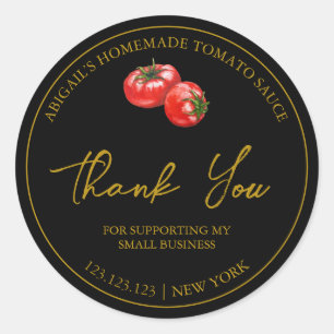 Simple Homemade Tomato Sauce Thank You Label