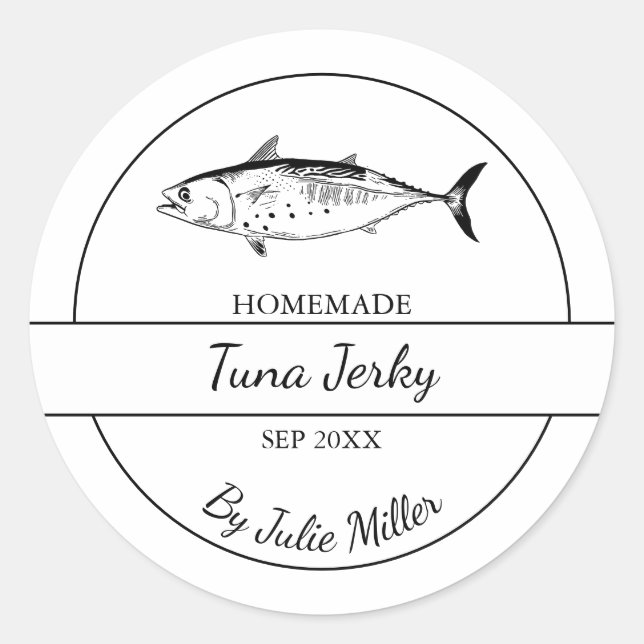 Simple Homemade Tuna Jerky Label (Front)