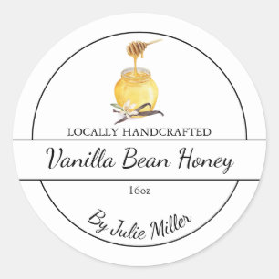 Simple Homemade Vanilla Bean infused Honey Label