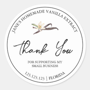 Simple Homemade Vanilla Extract Thank You Label