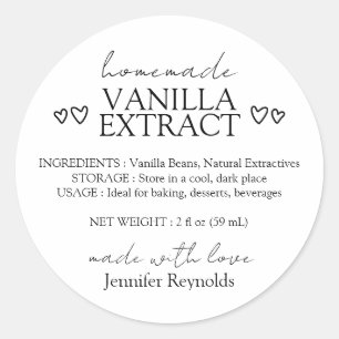 Simple Homemade Vanilla Extract with Instructions Classic Round Sticker