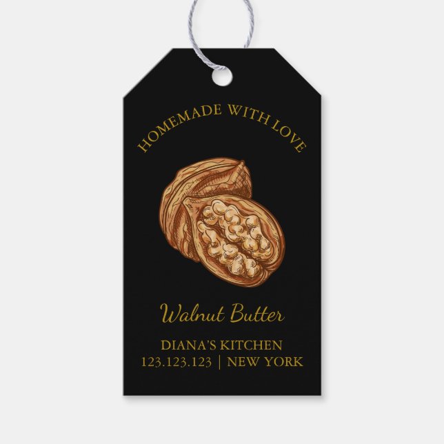 Simple Homemade Walnut Butter Hang Tag l Black (Front)