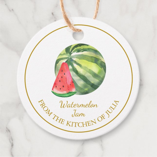 Simple Homemade Watermelon Jam Hang Tag l White (Front)