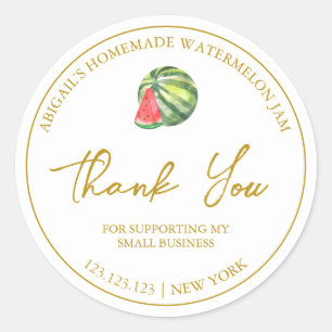 Simple Homemade Watermelon Jam Thank You Label