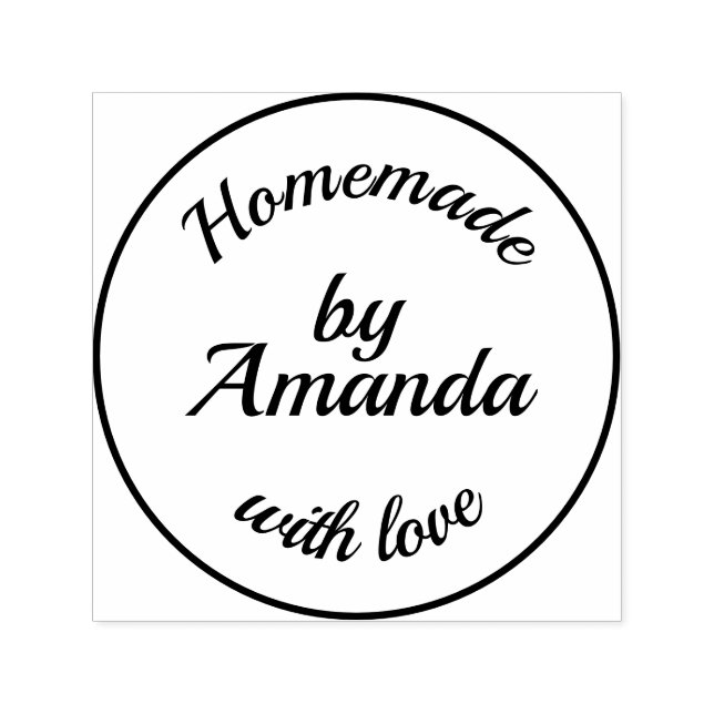 Simple Homemade with love personalize typography Self-inking Stamp (Design)