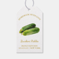 Simple Homemade Zucchini Pickle Hang Tag White