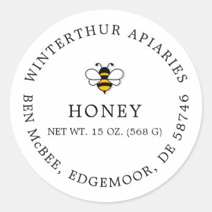 Simple Honey Farm Business   Classic Round Sticker