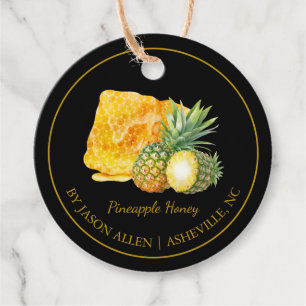 Simple Honeycomb Pineapple Infused Honey Hang Tag