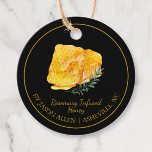 Simple Honeycomb Rosemary Infused Honey Hang Tag