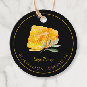 Simple Honeycomb Sage Infused Honey Hang Tag