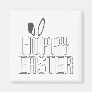 Simple Hoppy Easter Pun Typography   Magnet