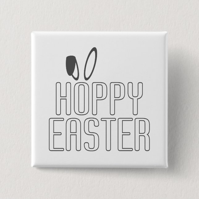 Simple Hoppy Easter Pun Typography | Pin Button (Front)