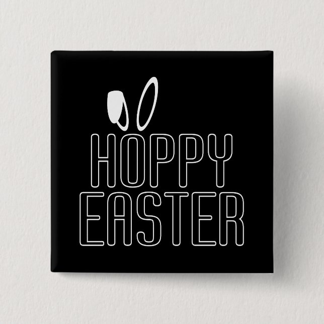 Simple Hoppy Easter Pun Typography | Pin Button (Front)