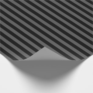 Simple horizontal stripes grey and black wrapping paper