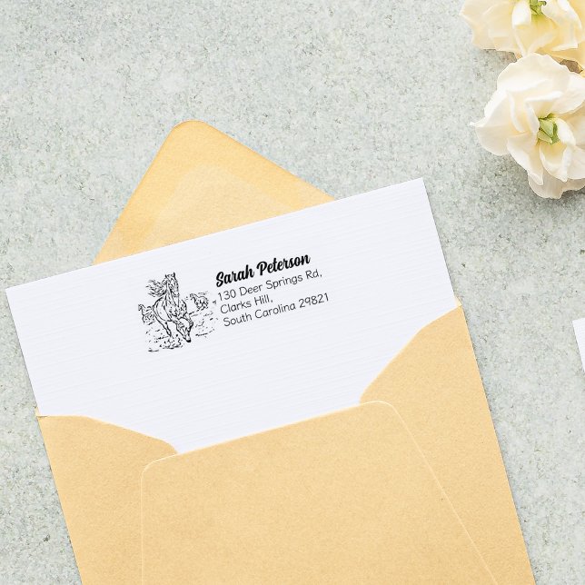 Simple Horse Return Address Rubber Stamp (Creator Uploaded)