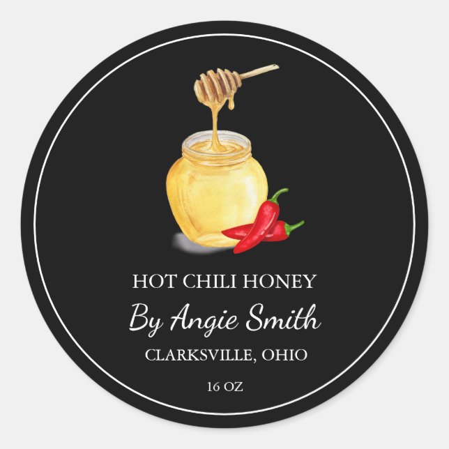 Simple Hot Chili Infused Honey Label (Front)