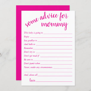 Simple Hot Pink Advice   Magenta Keepsake Card