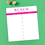 Simple Hot Pink and White Bunco Table Tally Notepad<br><div class="desc">Toss a sheet on each table for the person keeping tally of the score and streamline your Bunco game with these ready to go and easy to use tear off tally sheets with two blank columns and fuchsia hot pink accents.</div>