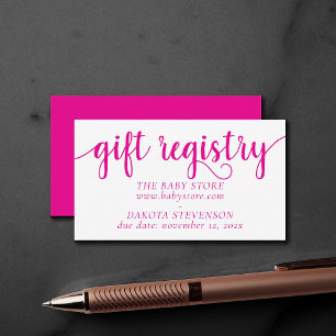 Simple Hot Pink Gift Registry   Magenta Any Event Enclosure Card