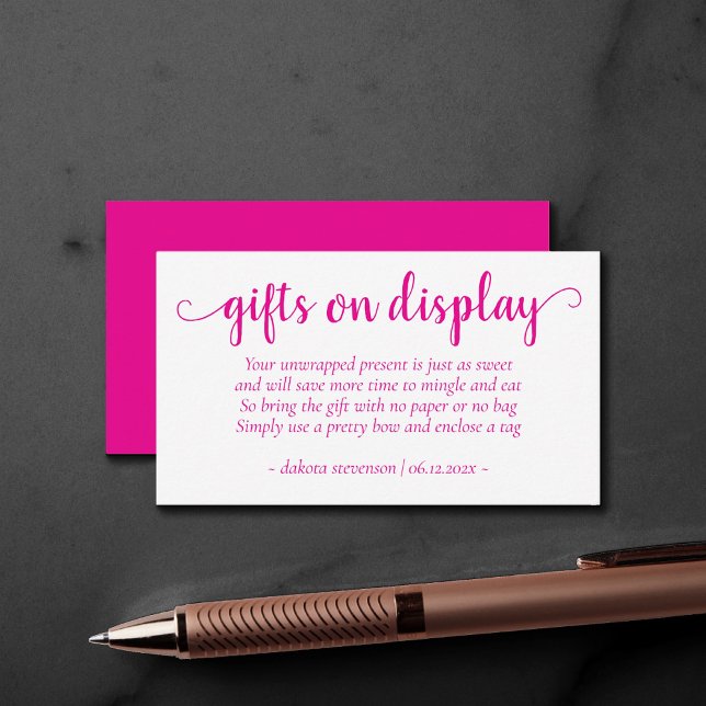Simple Hot Pink Gifts on Display | Magenta Event Enclosure Card (Creator Uploaded)