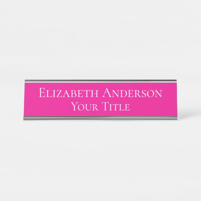 Simple Hot Pink Name Plate (Front)
