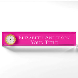 Simple Hot Pink Name Plate
